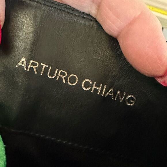 Arturo Chiang Black Riding Boots Knee High Buckle Strap Leather Women’s 7,5 - Picture 10 of 11